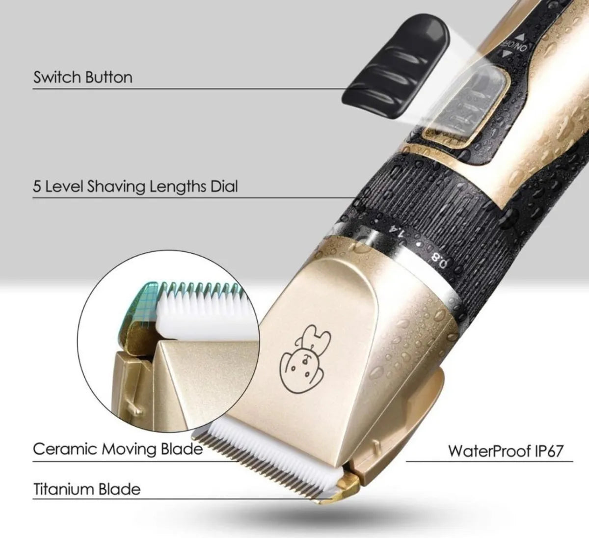 SpaPet™  Cortador de pelo Para Mascotas/ Recargable y Ultrasilencioso